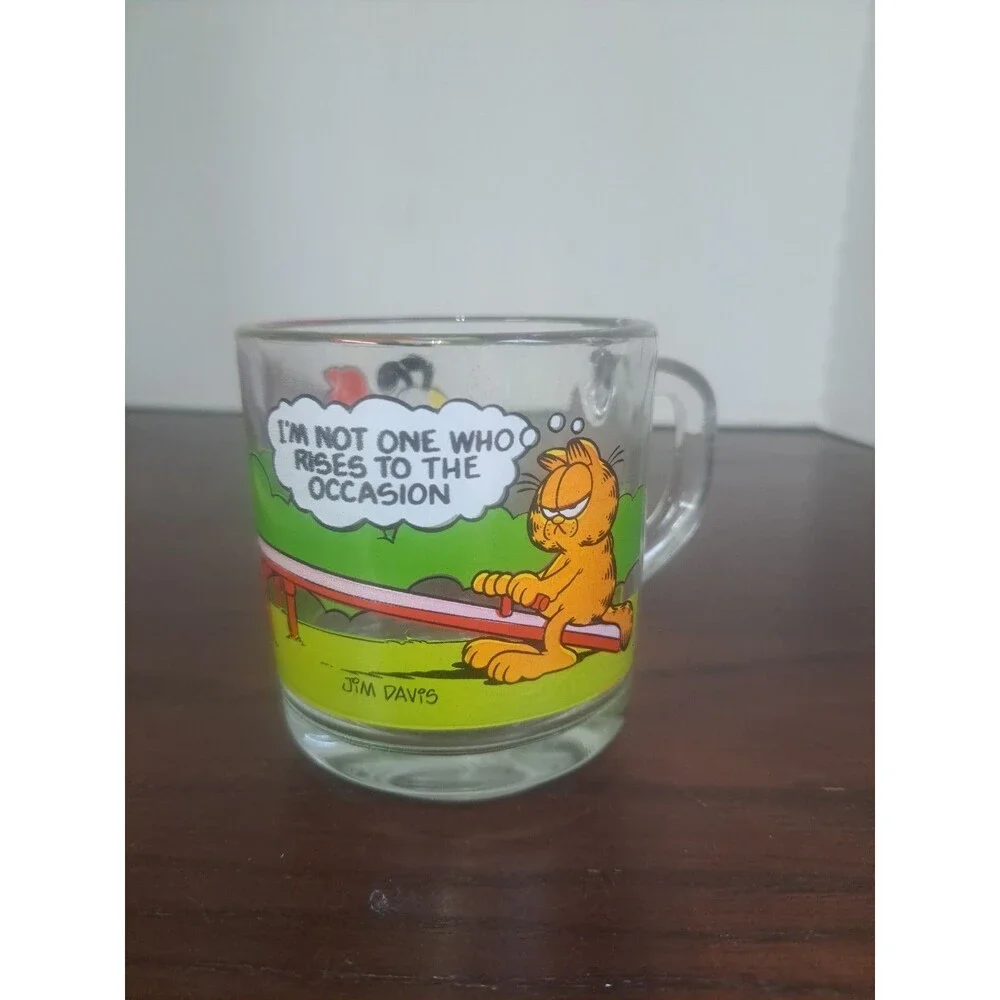1980 McDonalds Anchor Hocking Garfield Im Not The One Who Rises To The Occassion